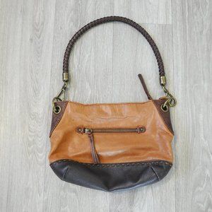 THE SAK INDIO BROWN LEATHER DEMI HOBO BAG
